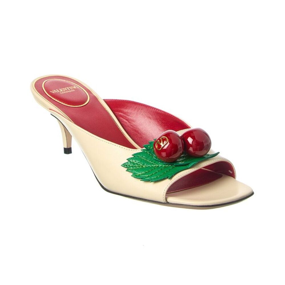 Valentino Leather Sandal, Beige